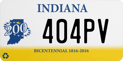 IN license plate 404PV