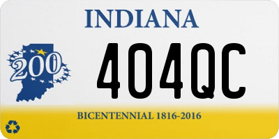 IN license plate 404QC