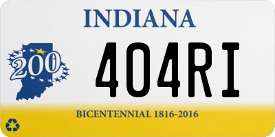 IN license plate 404RI