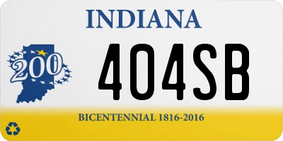 IN license plate 404SB