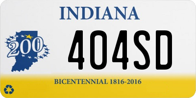 IN license plate 404SD