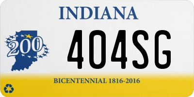 IN license plate 404SG