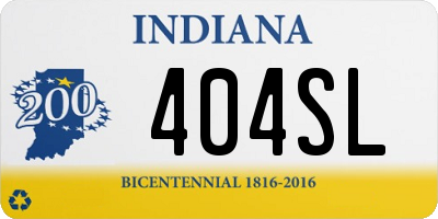 IN license plate 404SL