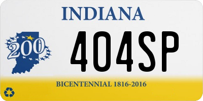 IN license plate 404SP