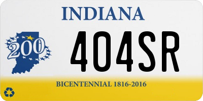 IN license plate 404SR