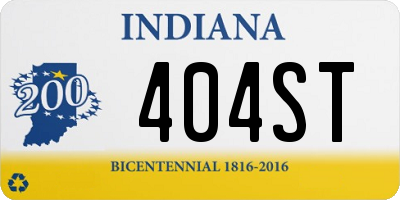 IN license plate 404ST