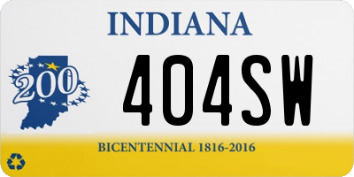 IN license plate 404SW