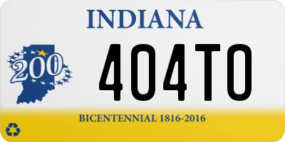 IN license plate 404TO