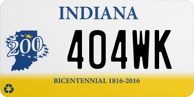 IN license plate 404WK