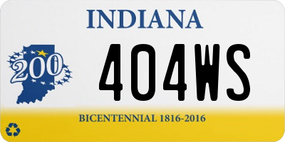 IN license plate 404WS