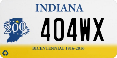 IN license plate 404WX