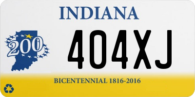 IN license plate 404XJ