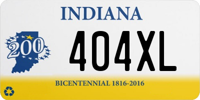 IN license plate 404XL