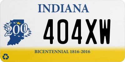 IN license plate 404XW