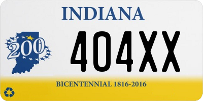 IN license plate 404XX