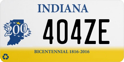 IN license plate 404ZE