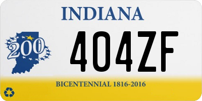 IN license plate 404ZF