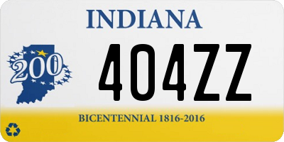 IN license plate 404ZZ