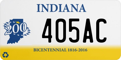 IN license plate 405AC