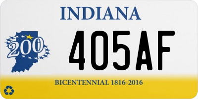 IN license plate 405AF