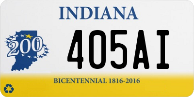 IN license plate 405AI