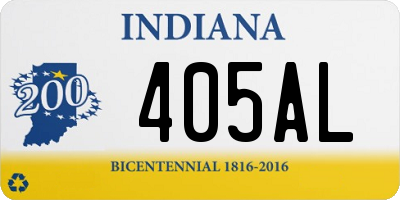 IN license plate 405AL