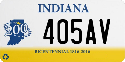 IN license plate 405AV