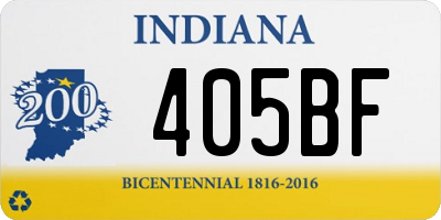 IN license plate 405BF