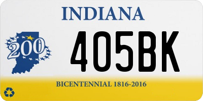 IN license plate 405BK