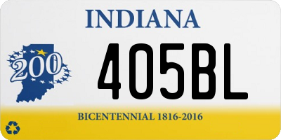 IN license plate 405BL