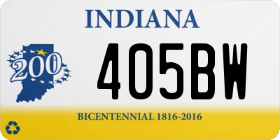 IN license plate 405BW