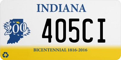 IN license plate 405CI