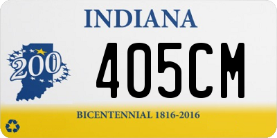 IN license plate 405CM