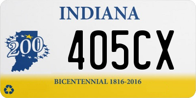 IN license plate 405CX