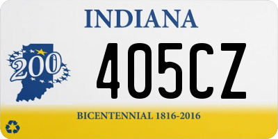 IN license plate 405CZ