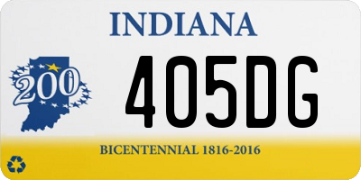 IN license plate 405DG