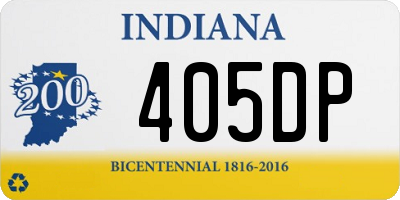 IN license plate 405DP