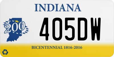 IN license plate 405DW