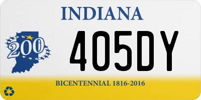 IN license plate 405DY