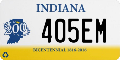 IN license plate 405EM