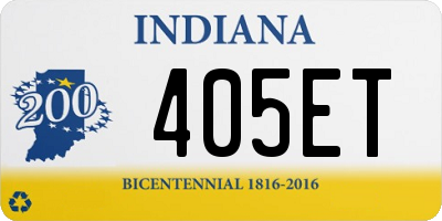 IN license plate 405ET