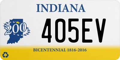 IN license plate 405EV