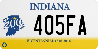 IN license plate 405FA