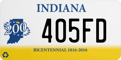 IN license plate 405FD