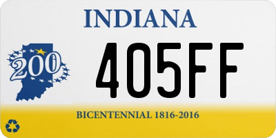 IN license plate 405FF