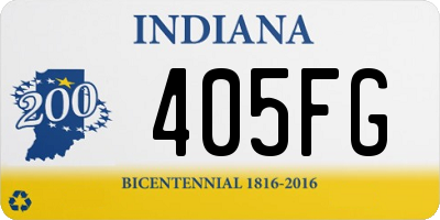 IN license plate 405FG