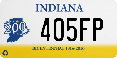 IN license plate 405FP