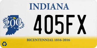 IN license plate 405FX