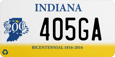 IN license plate 405GA