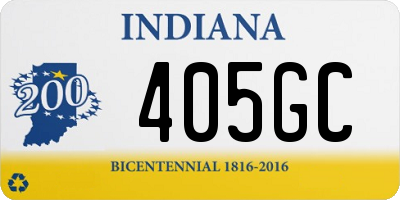 IN license plate 405GC